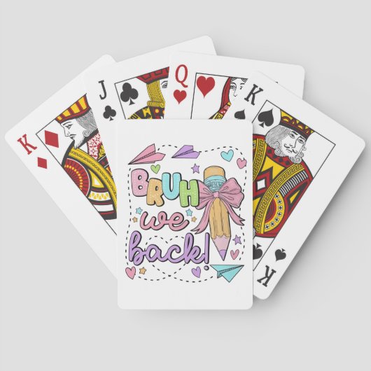 Bruh We Back Funny Back Back Back to School Kinder Spielkarten (Rückseite)