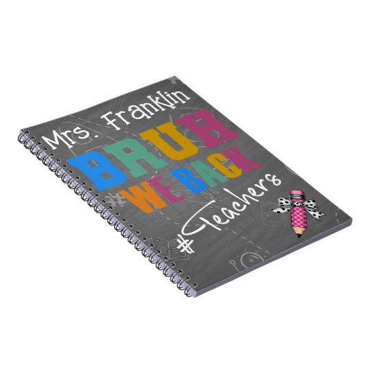 Bruh We Back - Lehrer Funny Personalisiert Notizblock (Rechte Seite)