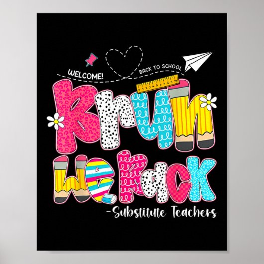 Bruh We Back Substitute Teachers Welcome Back To S Poster (Vorne)