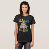 Bruh We Back Teachers Retro Smile Face Groovy zurü T-Shirt (Vorne ganz)