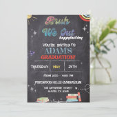 Bruh We Out Chalkboard Pre-k Abschluss Einladung (Stehend Vorderseite)