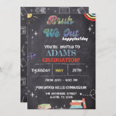 Bruh We Out Chalkboard Pre-k Abschluss Einladung (Vorne/Hinten)