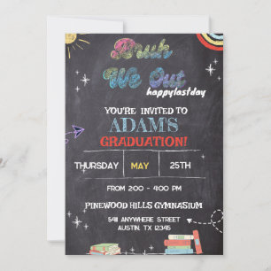 Bruh We Out Chalkboard Pre-k Abschluss Einladung