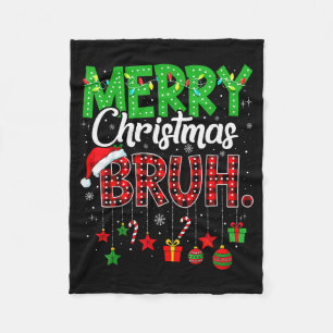 Bruh Weihnachten Rot Kariert Teenager Jungen Kinde Fleecedecke