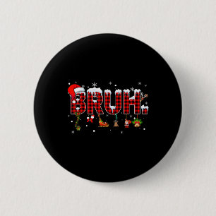 Bruh Weihnachten Rot Kariert Teens Jungen Kinder X Button