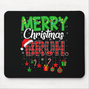 Bruh Weihnachten Rot Kariert Teens Jungen Kinder X Mousepad