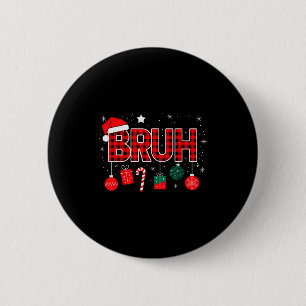 Bruh Weihnachts-Pyjama Weihnachts-Familie Retro Sa Button