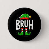 Bruh Weihnachtselfen-Pyjamas für Männer Kinder Tee Button (Vorderseite)
