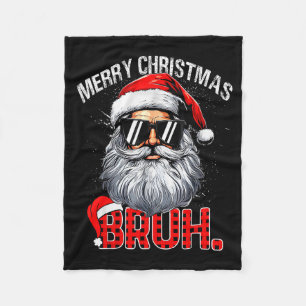 Bruh Weihnachtsmann Hut Lustiges Weihnachten Rot K Fleecedecke
