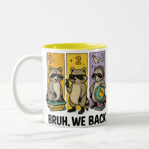 Bruh Wir Sind Zurück Waschbär Retro Tierliebhabe Zweifarbige Tasse