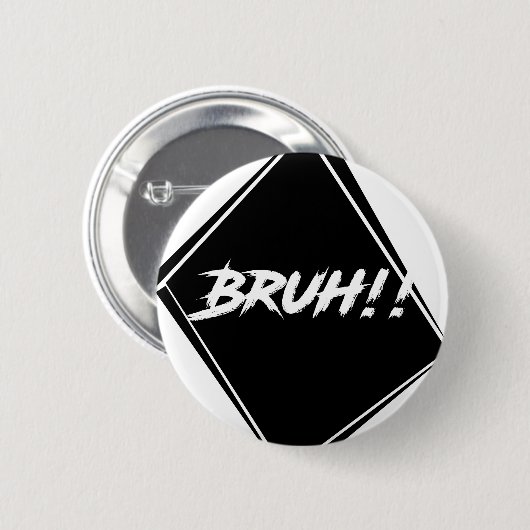 "Bruh" Wort-Entwurf Button (Vorne & Hinten)