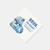 BRUH. You HungBlue Pool Party Boy Birthday Serviette (Ecke)