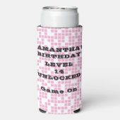 BRUH YOU in Teen Girl Birthday Party Video Games Selters Dosenkühler (Seltzer Rückseite)