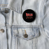 Bruh Zuckerstange Santa Hut Schneeflocke Weihnacht Button (Beispiel)