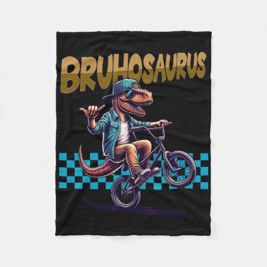 Bruhosaurus T-Rex-Dinosaur fährt BMX-Fahrrad - Jun Fleecedecke (Vorderseite)
