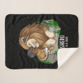 Bruin jongetje die een leeuw knuffelt sherpadecke (Vorderseite (Horizontal))