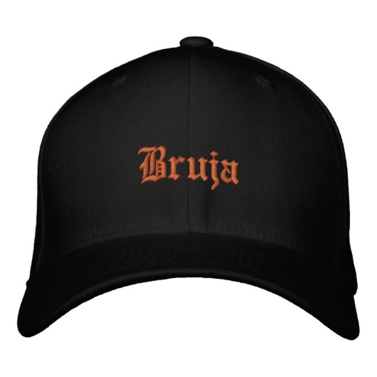 Bruja Witch personalize Name on Back Bestickte Baseballkappe (Vorderseite)