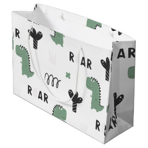 Brüll-Dino Schwarz & Weiß Große Geschenktüte