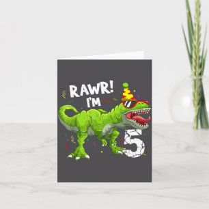 Brüll Ich bin 5 5. Geburtstag T Rex Dinosaurier Lu Karte