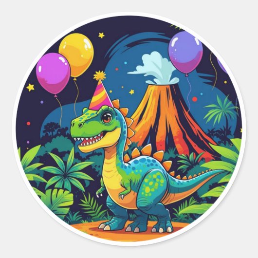 Brüll Nacht Dino Aufkleber (Vorderseite)