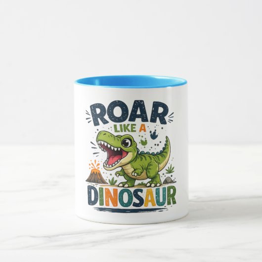Brülle wie ein Dinosaurier Becher Tasse (Zentrum)