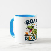 Brülle wie ein Dinosaurier Becher Tasse (Vorderseite Links)