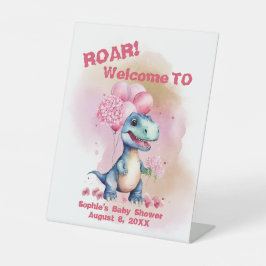 Brüllen! Der Empfang eines Girl T-Rex Dinosauriers Sockelschild