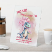 Brüllen! Der Empfang eines Girl T-Rex Dinosauriers Sockelschild (In SItu)