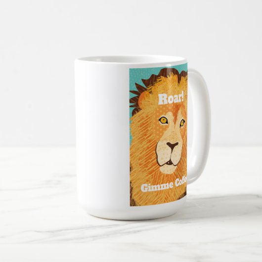 Brüllen! Graphic Lion's Face 15 oz. Mug Kaffeetasse (VorderseiteRechts)