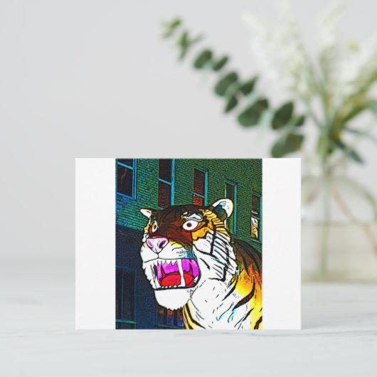 Brüllen Postkarte (Stehend Vorderseite)