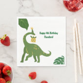 Brüllen Wir sind 4 - Zwillinge Dinosaurier Geburts Serviette (Beispiel)