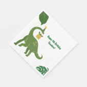 Brüllen Wir sind 4 - Zwillinge Dinosaurier Geburts Serviette (Ecke)