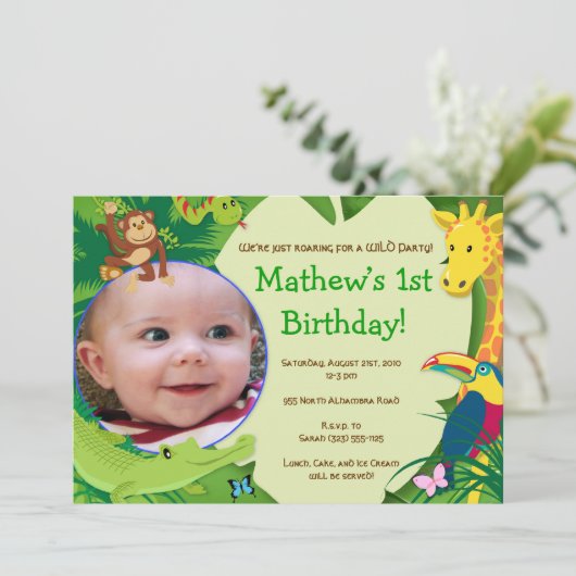 "Brüllend für etwas Spaß" Party Einladung (Stehend Vorderseite)