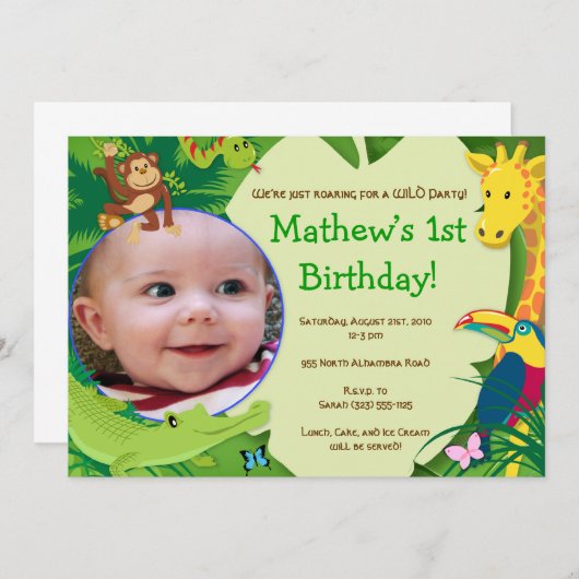 "Brüllend für etwas Spaß" Party Einladung (Vorne/Hinten)