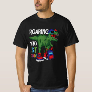 Brüllend in die 1. Klasse Dinosaurier Rückkehr zur T-Shirt