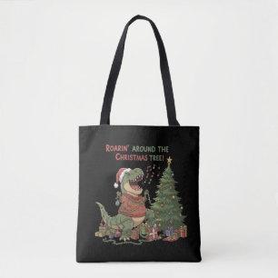 Brüllend Um Den Weihnachtsbaum Lustiger T-Rex Tasche