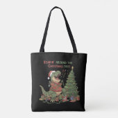 Brüllend Um Den Weihnachtsbaum Lustiger T-Rex Tasche (Rückseite)