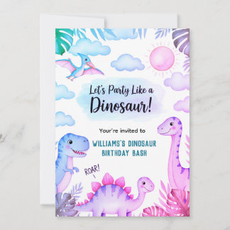 Brüllende Dinosaurier-Geburtstagseinladung Einladung