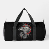 Brüllende gekrönte Löwe Trash Polka Duffle Bag (Rückseite)