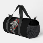 Brüllende gekrönte Löwe Trash Polka Duffle Bag (Rechte Ecke)