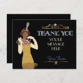 Brüllende Prallplatte des Afroamerikaner-20s Dankeskarte (Vorne/Hinten)