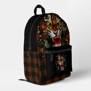 Brüllende Tiger Power Kunst Wilde Großkatze des Bedruckter Rucksack