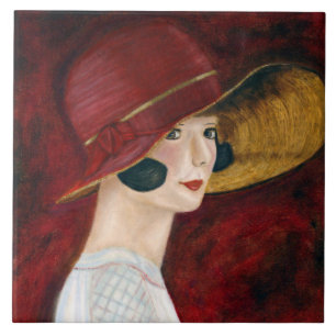 Brüllende Zwanziger Jahre 1920er Flapper-Girl mit Fliese