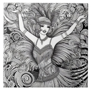 Brüllende Zwanziger Jahre Art Deco Retro Glamour S Fliese