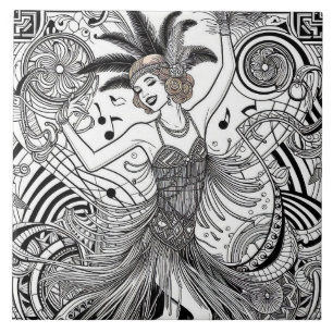 Brüllende Zwanziger Jahre Art Deco Retro Glamour S Fliese