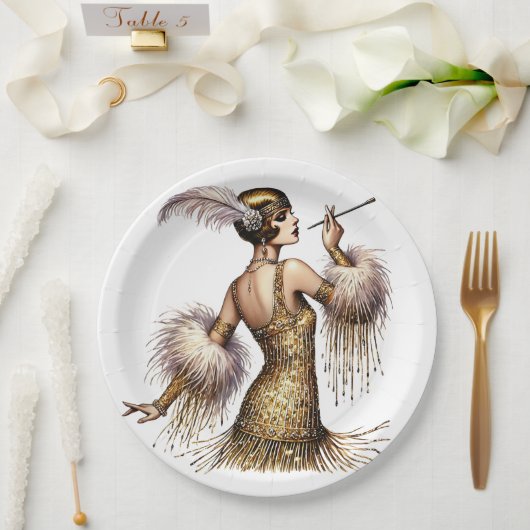 Brüllende Zwanziger Pappteller (Hochzeit)