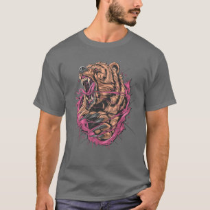 Brüllender-Bär-Grafik-T-Shirt T-Shirt