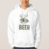 Brüllender Bär mit Geweih Bier Jagd Vintage Hoodie (Vorderseite)