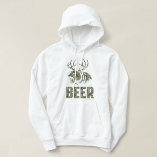 Brüllender Bär mit Geweih Bier Jagd Vintage Hoodie