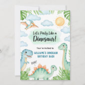 Brüllender Dinosaurier-Geburtstag Einladung (Vorderseite)